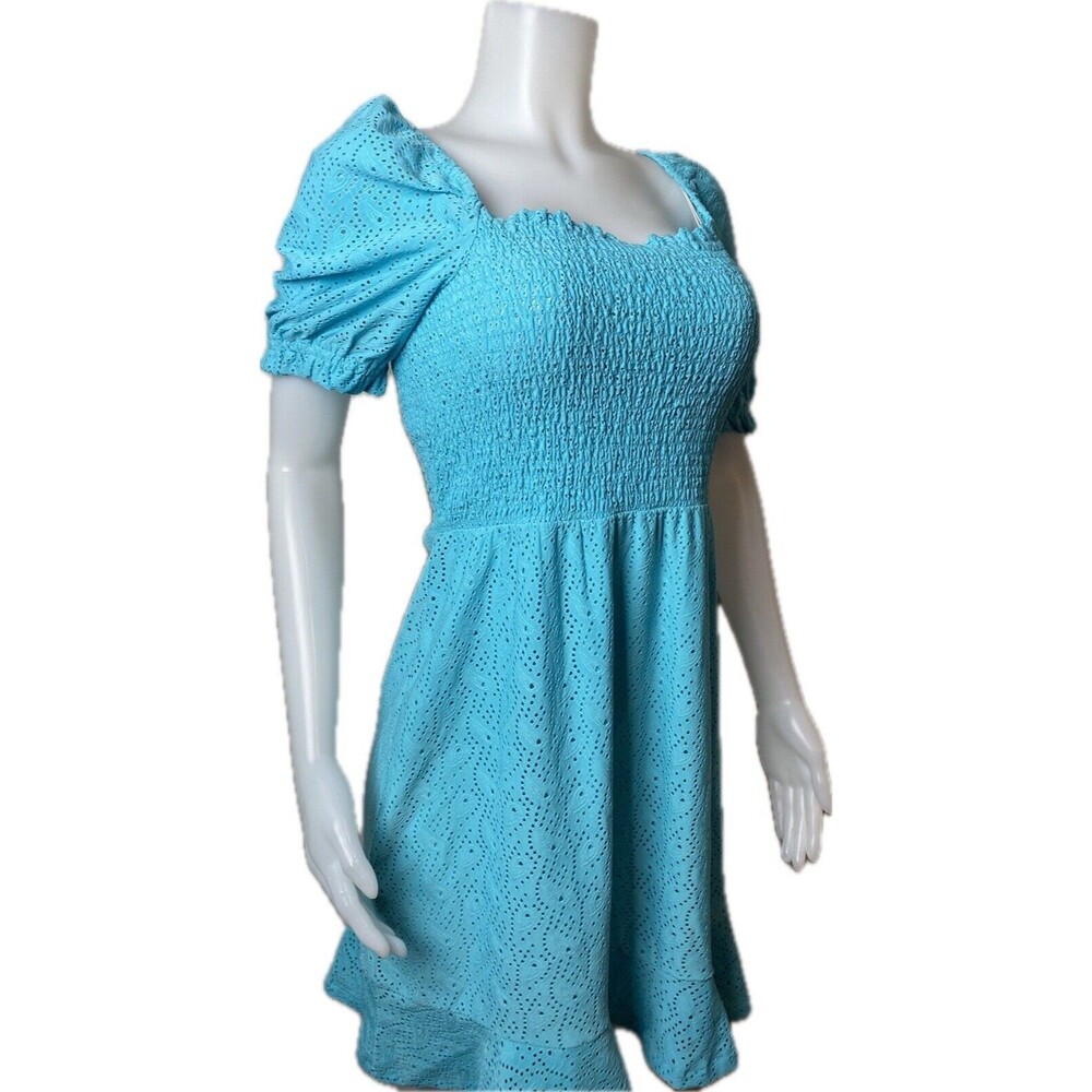 F. Michael Kors Dress Size XL Blue Puff Sleeve Off The Shoulder.  NWT $140